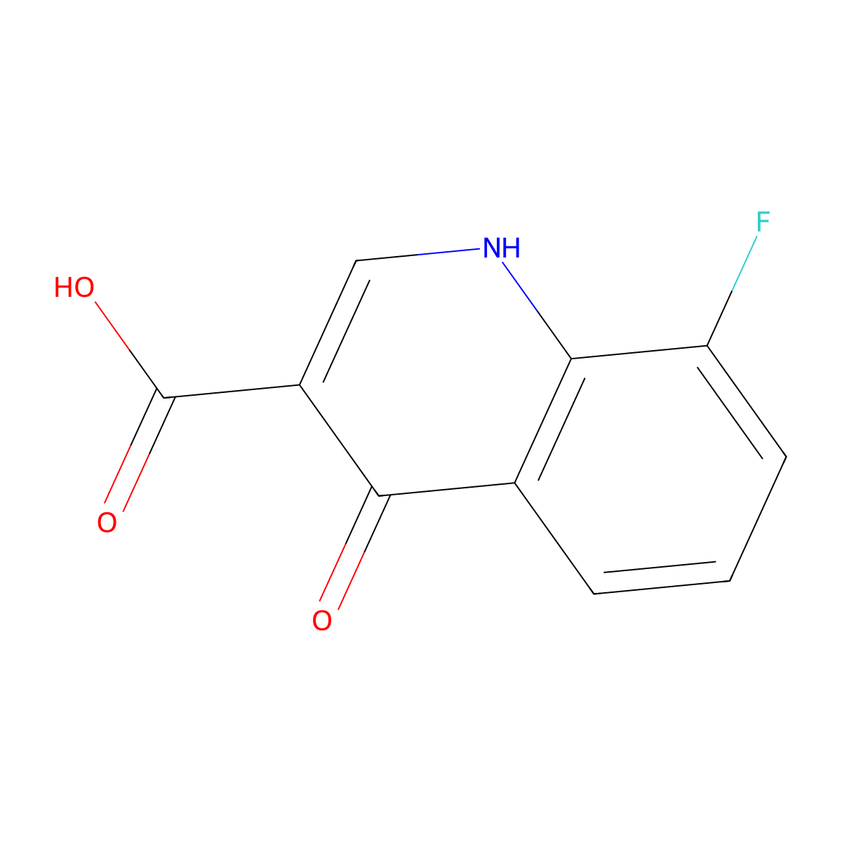 8-Fluoro-4-hydroxyquinoline-3-carboxylic acid molecular structure, CAS 63010-70-8