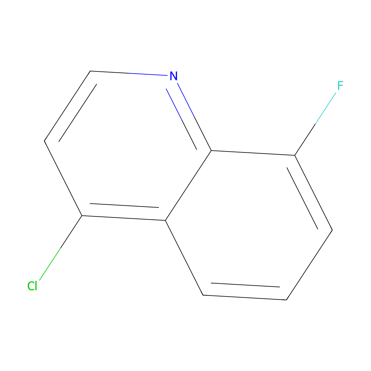 4-Chloro-8-fluoroquinoline molecular structure, CAS 63010-72-0