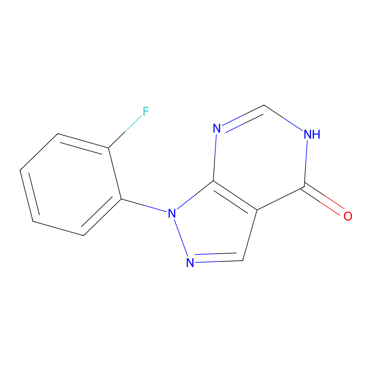 1-(2-fluorophenyl)-1,5-dihydro-4H-pyrazolo[3,4-d]pyrimidin-4-one molecular structure, CAS 630107-82-3