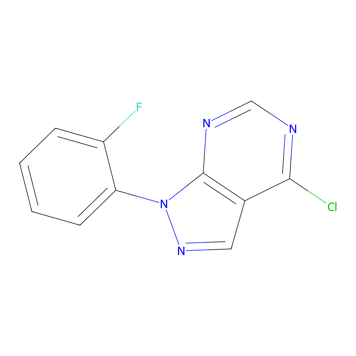 4-Chloro-1-(2-fluorophenyl)-1H-pyrazolo[3,4-D]pyrimidine molecular structure, CAS 630107-83-4