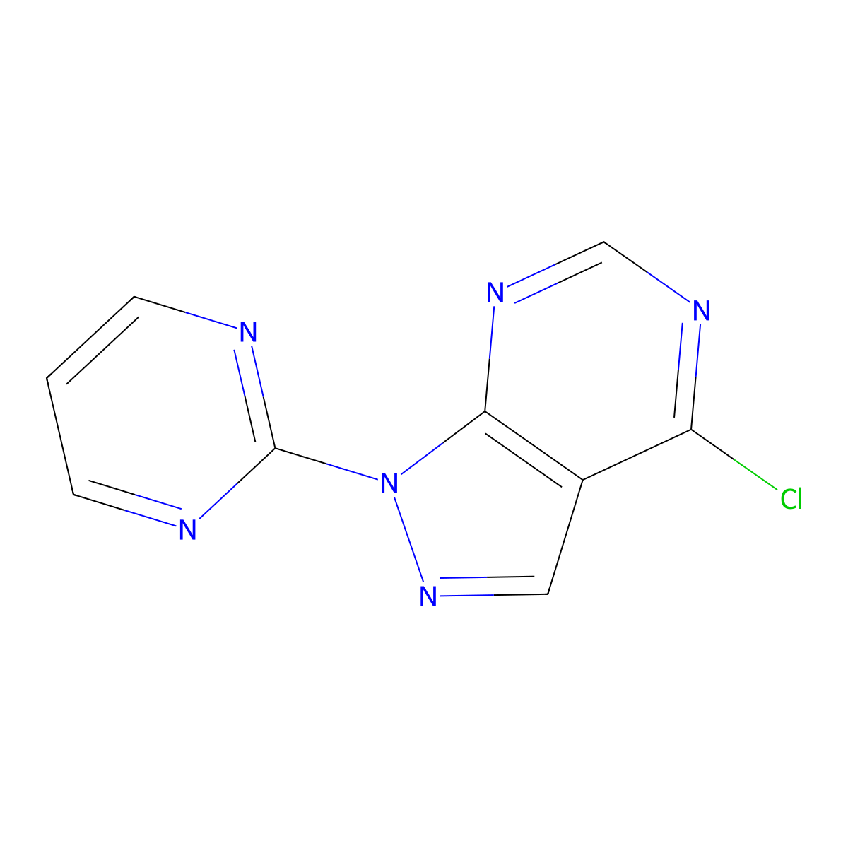 4-Chloro-1-(pyrimidin-2-yl)-1h-pyrazolo[3,4-d]pyrimidine molecular structure, CAS 630107-87-8