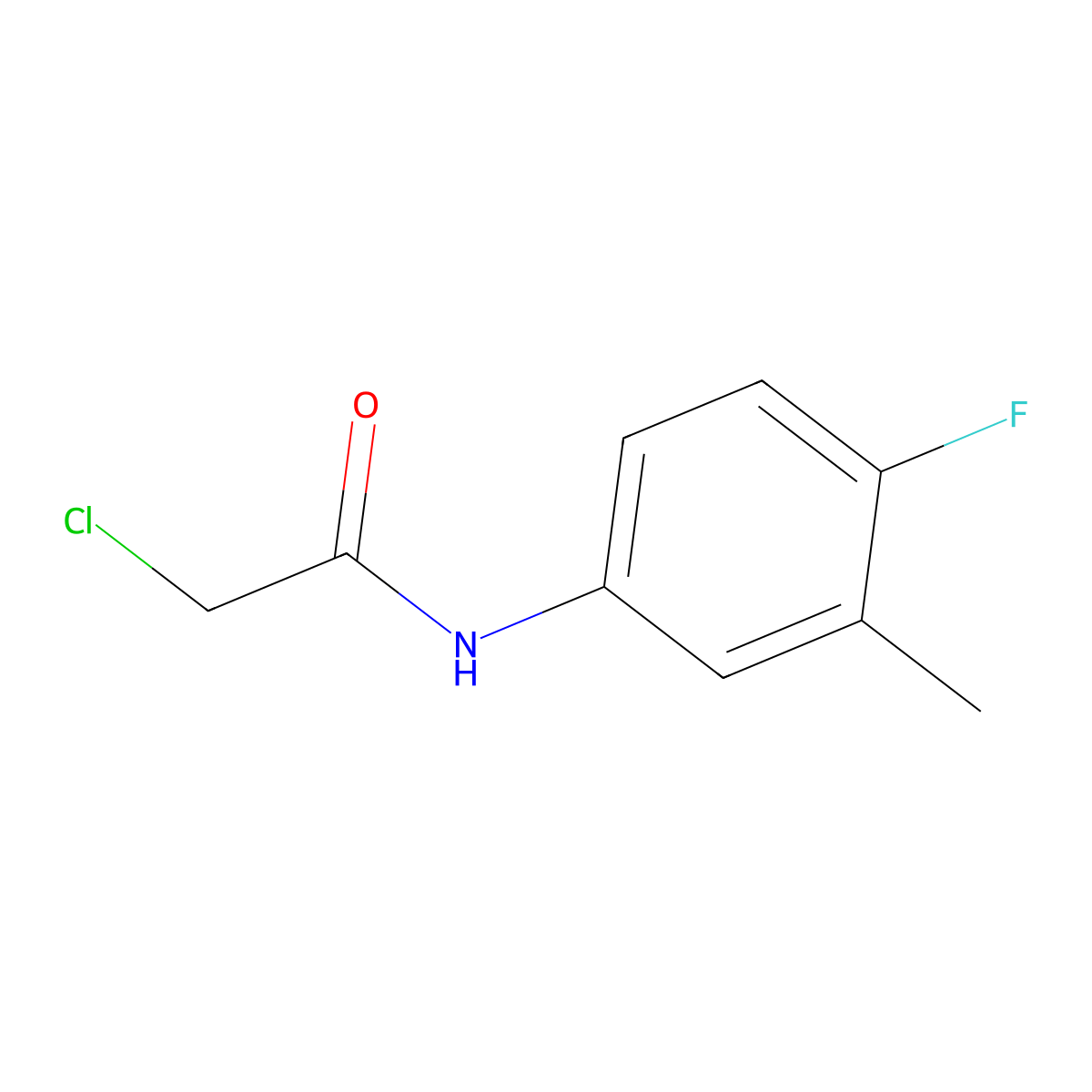 2-chloro-N-(4-fluoro-3-methylphenyl)acetamide molecular structure, CAS 630116-36-8