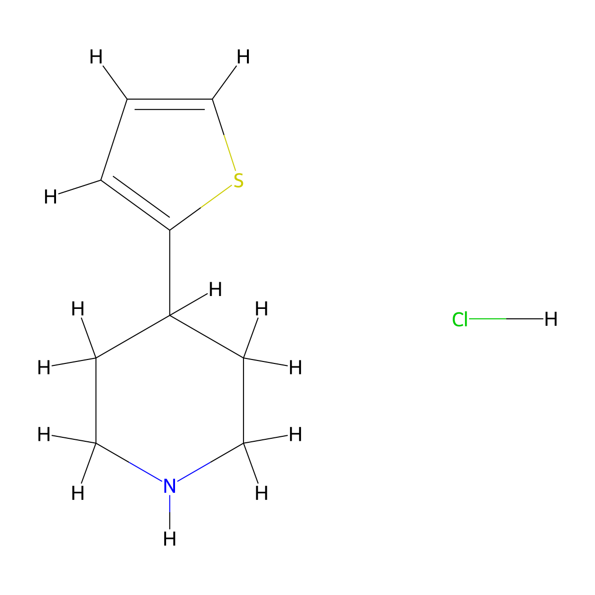 4-(2-Thienyl)piperidine hydrochloride molecular structure, CAS 630116-60-8