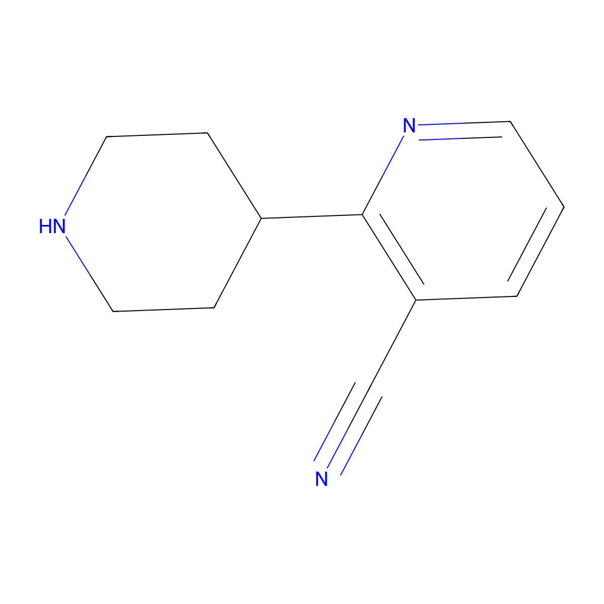 2-(Piperidin-4-yl)nicotinonitrile molecular structure, CAS 630116-81-3