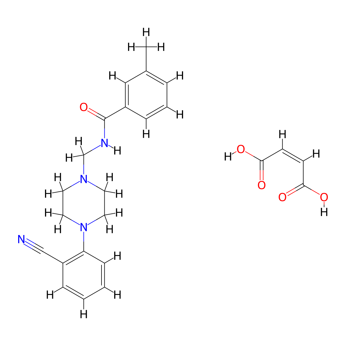 N-((4-(2-Cyanophenyl)piperazin-1-yl)methyl)-3-methylbenzamide maleate molecular structure, CAS 630117-19-0