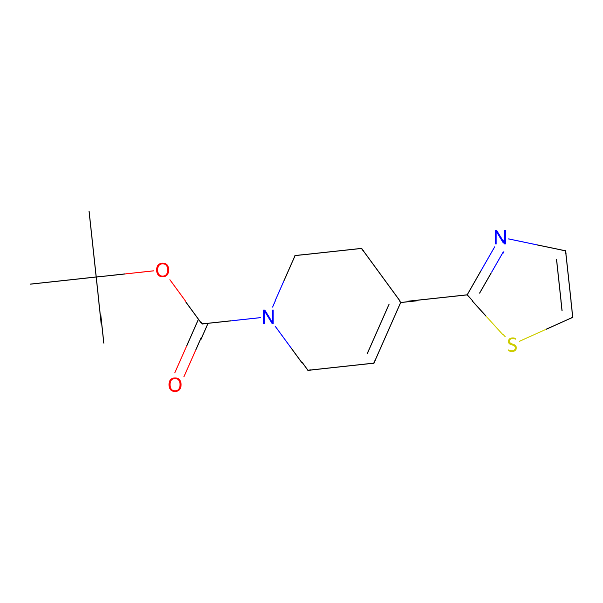 2-(1-Boc-1,2,3,6-tetrahydro-4-pyridyl)thiazole molecular structure, CAS 630119-06-1