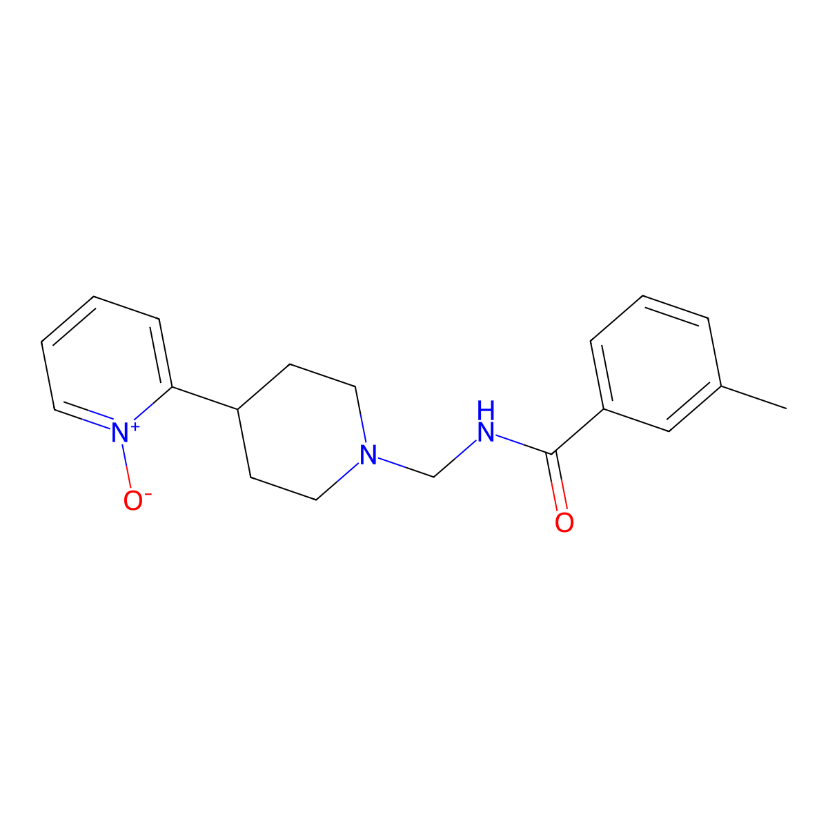 3-Methyl-n-(1-oxy-3',4',5',6'-tetrahydro-2'h-(2,4'-bipyridine)-1'-ylmethyl)benzamide molecular structure, CAS 630119-43-6