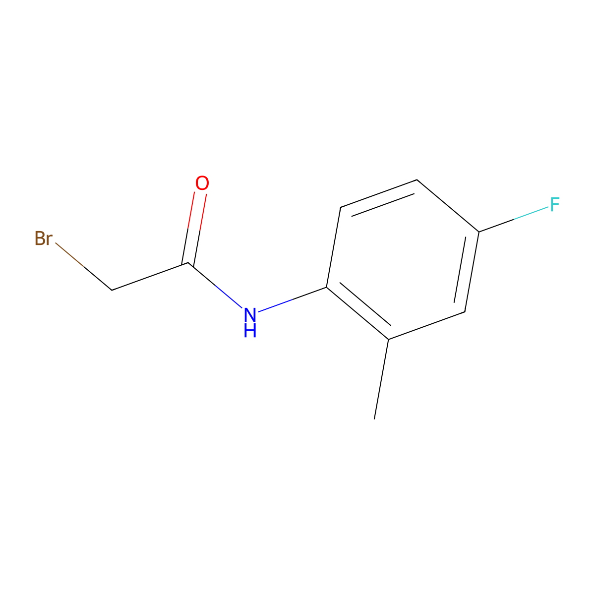 2-Bromo-n-(4-fluoro-2-methylphenyl)acetamide molecular structure, CAS 630119-74-3