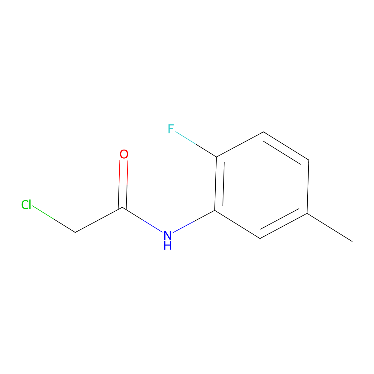 2-chloro-N-(2-fluoro-5-methylphenyl)acetamide molecular structure, CAS 630119-82-3