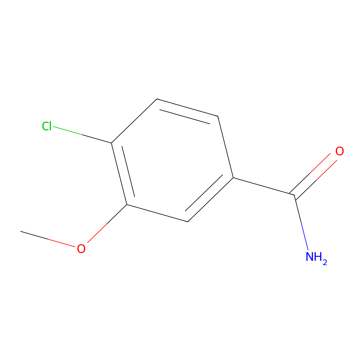 4-Chloro-3-methoxybenzamide molecular structure, CAS 630121-76-5