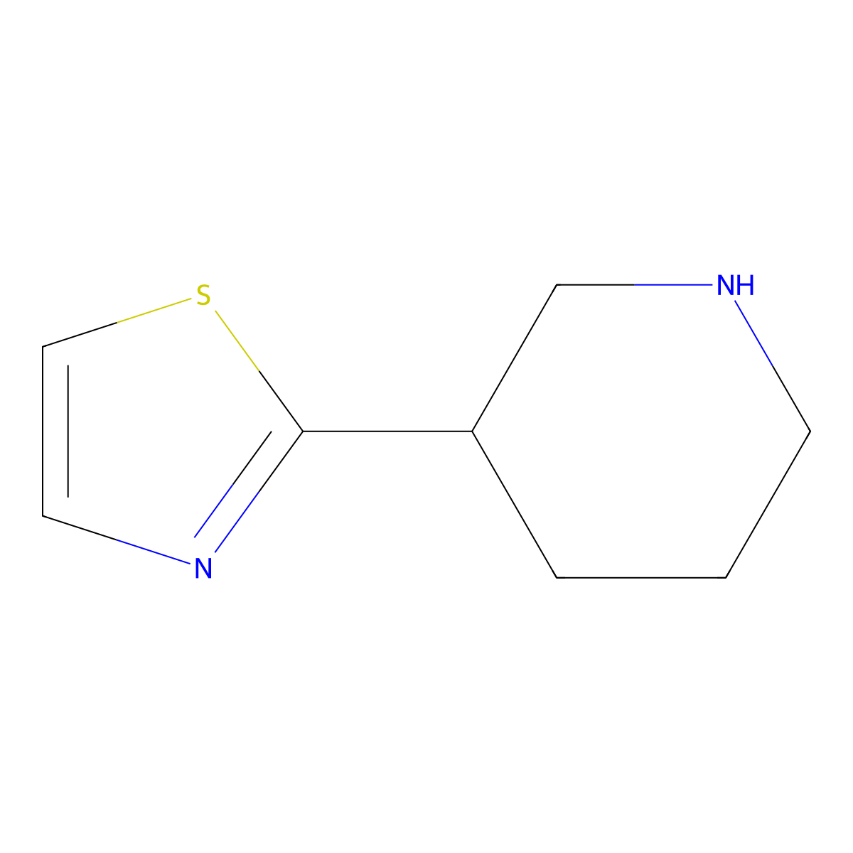 3-(2-Thiazolyl)piperidine molecular structure, CAS 630121-84-5