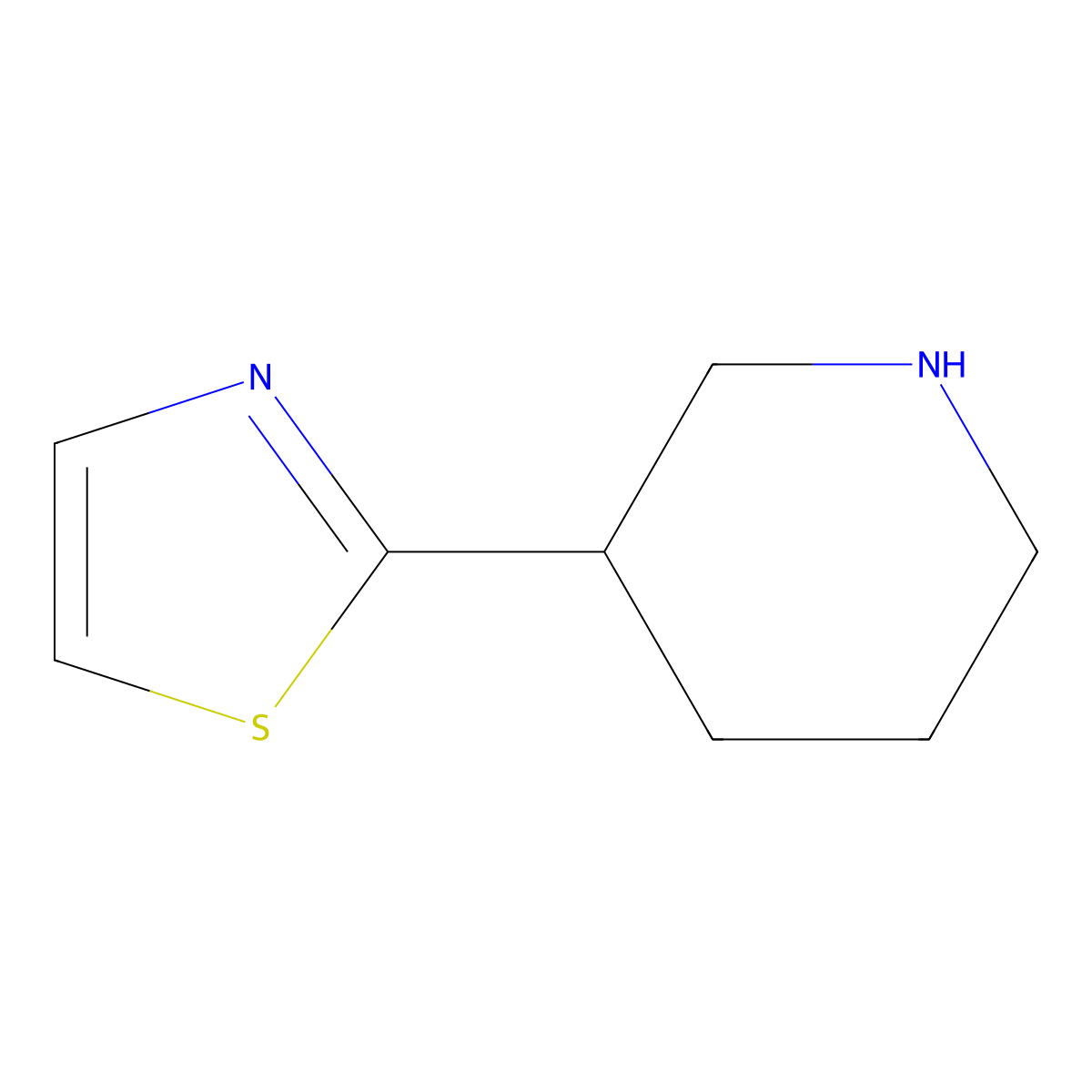 3-(2-Thiazolyl)piperidine molecular structure, CAS 630121-84-5