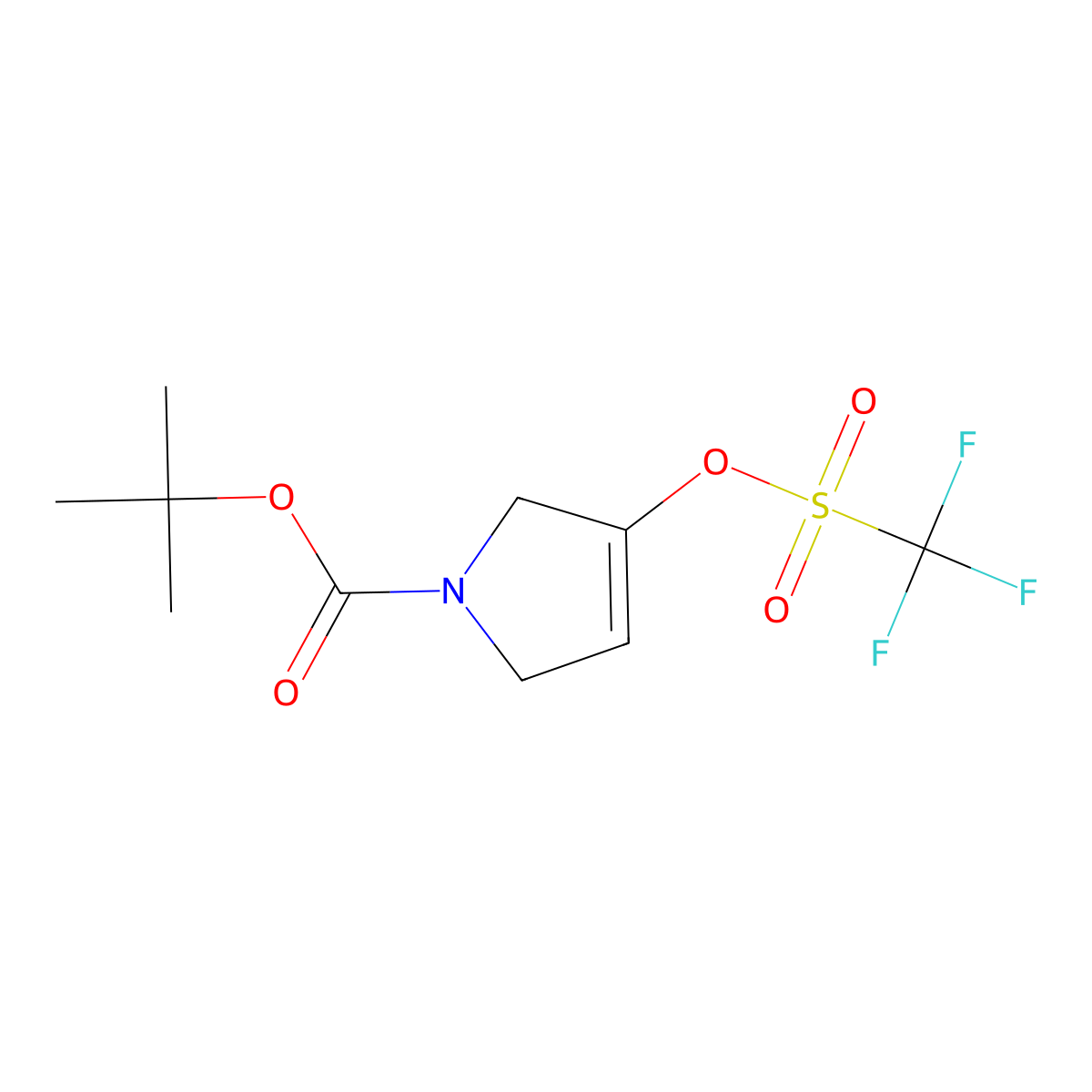 tert-Butyl 3-(((trifluoromethyl)sulfonyl)oxy)-2,5-dihydro-1H-pyrrole-1-carboxylate molecular structure, CAS 630121-86-7