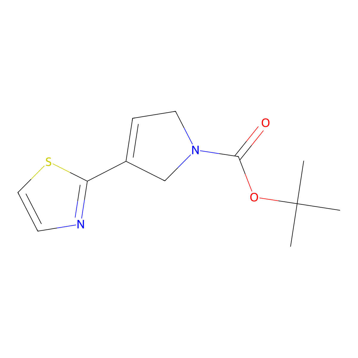 1,1-Dimethylethyl 2,5-dihydro-3-(2-thiazolyl)-1H-pyrrole-1-carboxylate molecular structure, CAS 630121-87-8