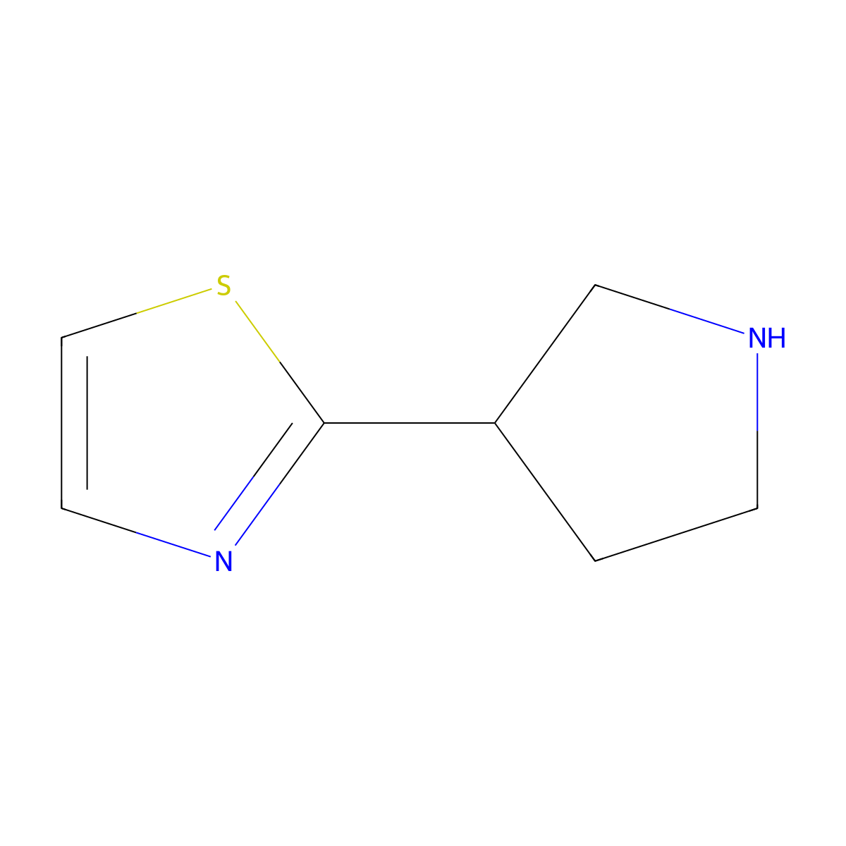 2-(Pyrrolidin-3-yl)-1,3-thiazole molecular structure, CAS 630121-89-0