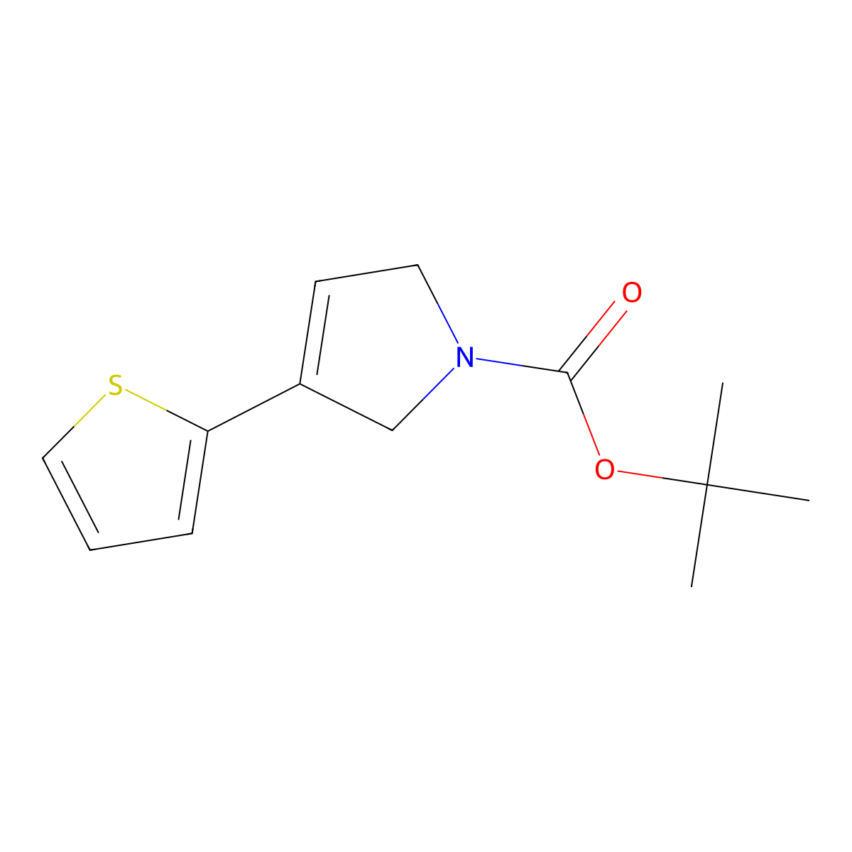 3-Thiophen-2-yl-2,5-dihydro-pyrrole-1-carboxylic acid tert-butyl ester molecular structure, CAS 630121-92-5