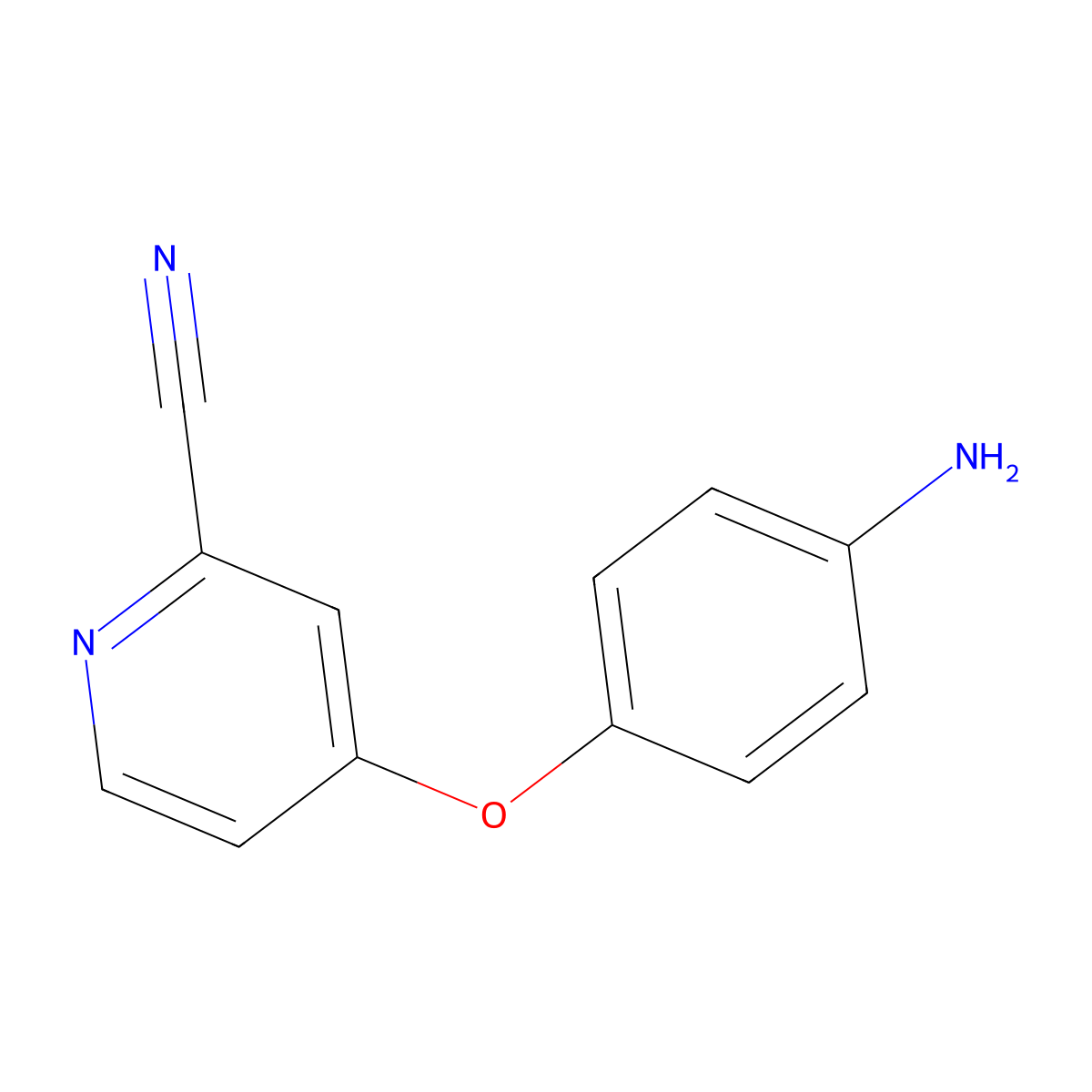 4-(4-Aminophenoxy)pyridine-2-carbonitrile molecular structure, CAS 630125-69-8