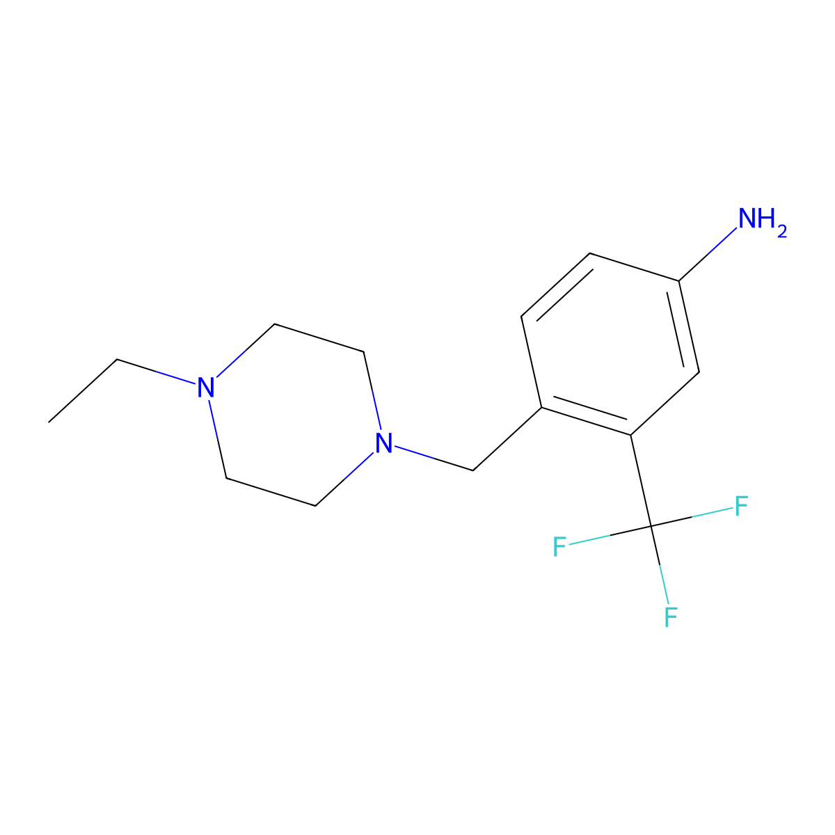4-((4-Ethylpiperazin-1-yl)methyl)-3-(trifluoromethyl)aniline molecular structure, CAS 630125-91-6