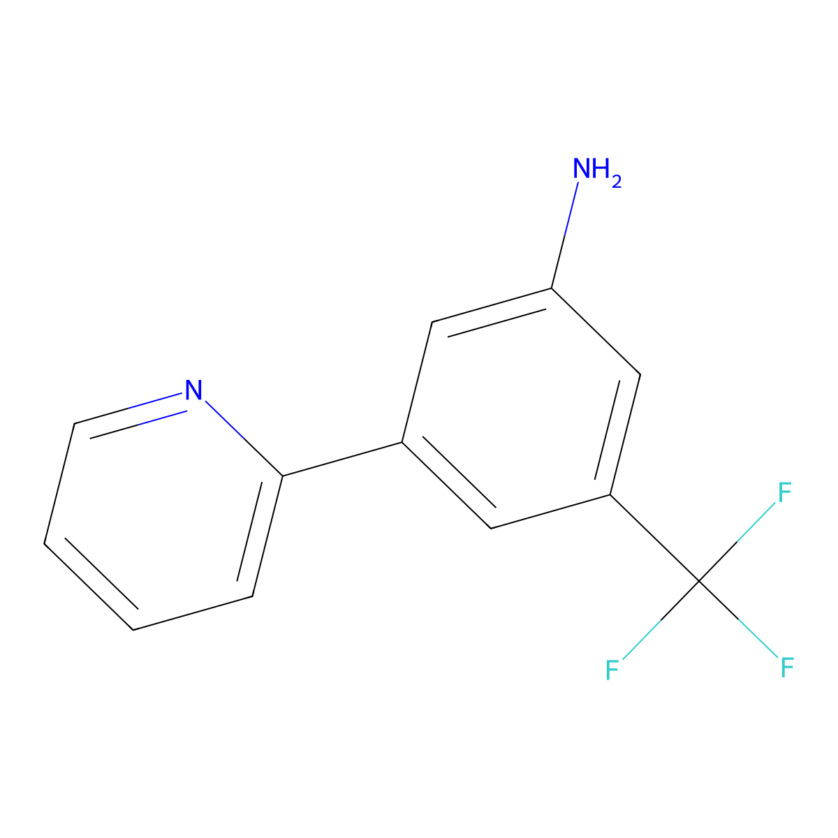 3-(Pyridin-2-yl)-5-(trifluoromethyl)aniline molecular structure, CAS 630126-00-0