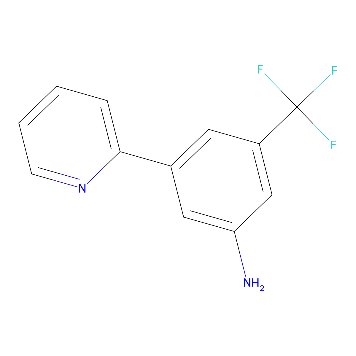 3-(Pyridin-2-yl)-5-(trifluoromethyl)aniline molecular structure, CAS 630126-00-0