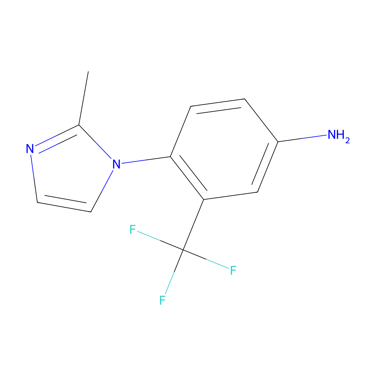 4-(2-Methyl-1H-imidazol-1-yl)-3-(trifluoromethyl)aniline molecular structure, CAS 630126-03-3