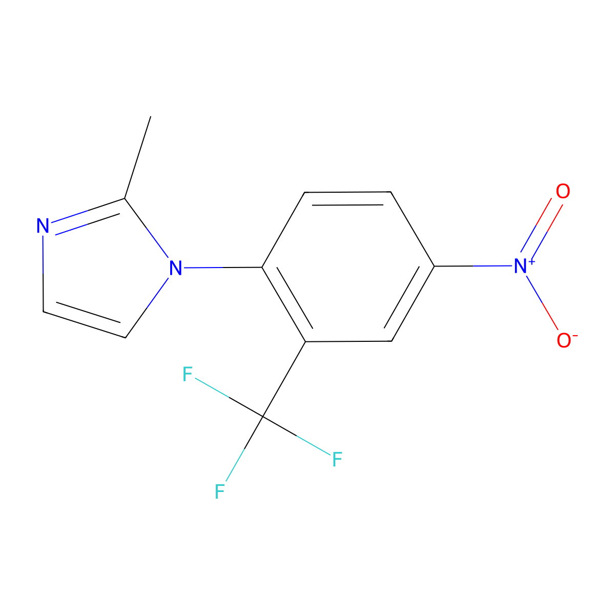 2-Methyl-1-(4-nitro-2-(trifluoromethyl)phenyl)-1H-imidazole molecular structure, CAS 630126-05-5