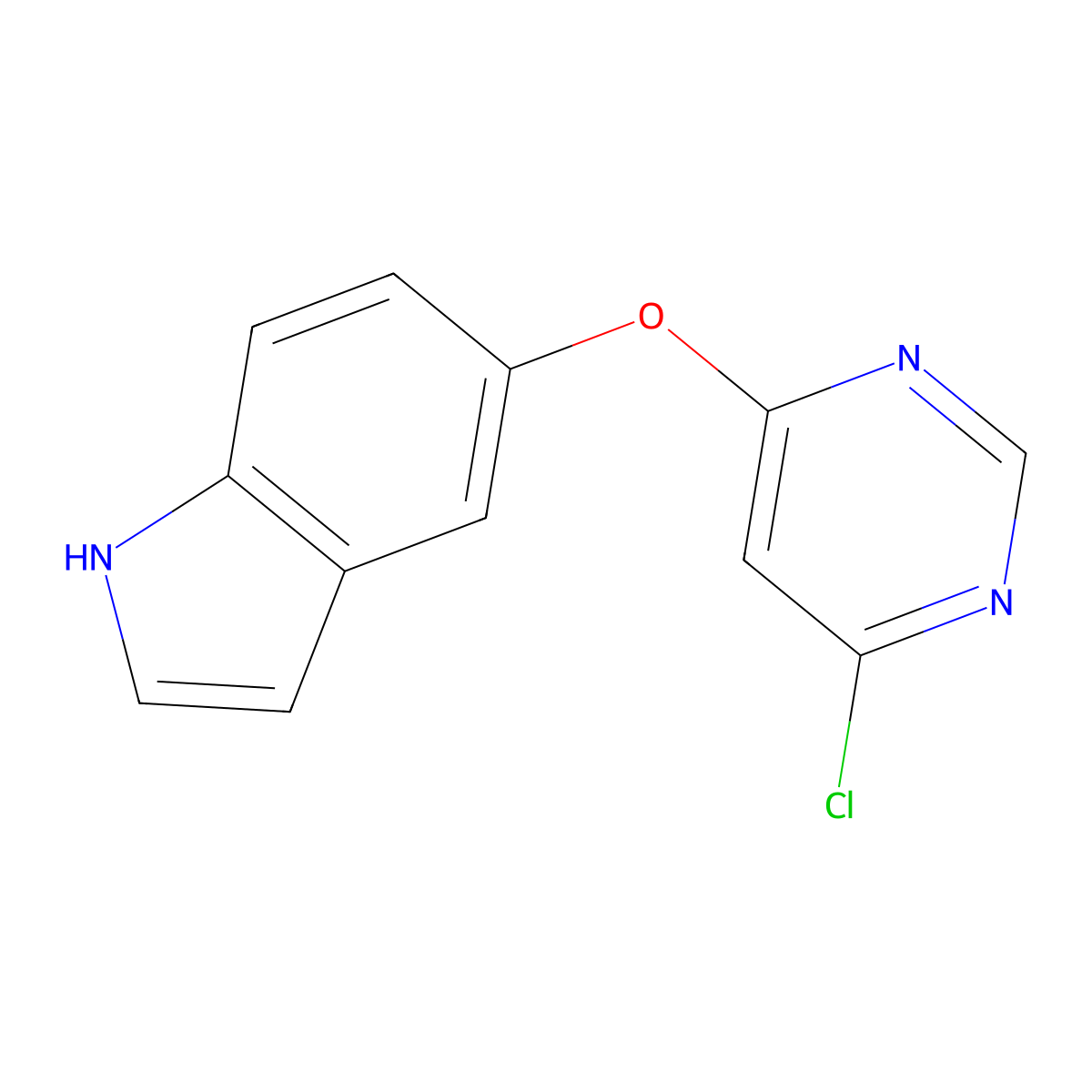 5-((6-Chloropyrimidin-4-yl)oxy)-1H-indole molecular structure, CAS 630126-16-8
