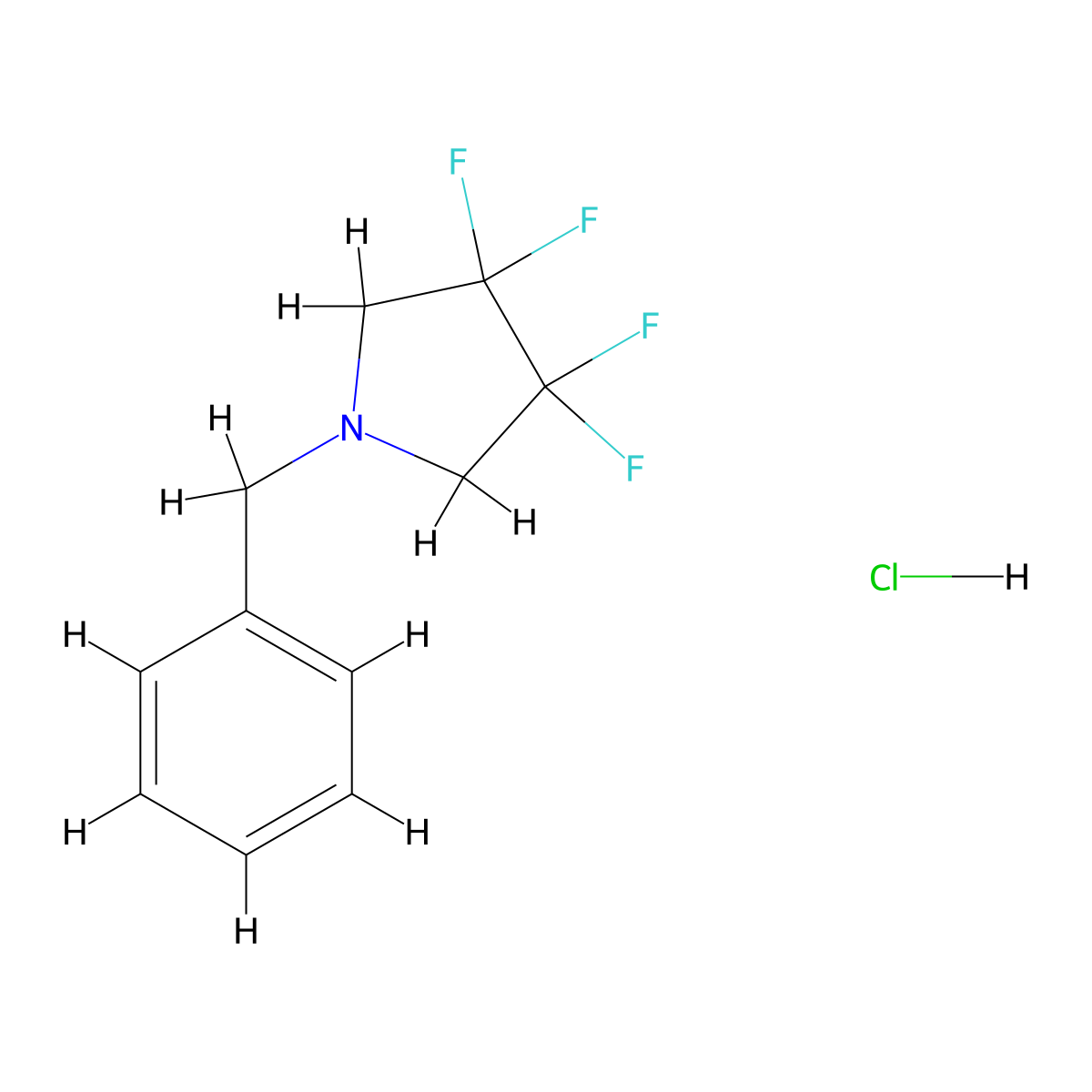 1-Benzyl-3,3,4,4-tetrafluoropyrrolidine Hydrochloride molecular structure, CAS 630126-28-2