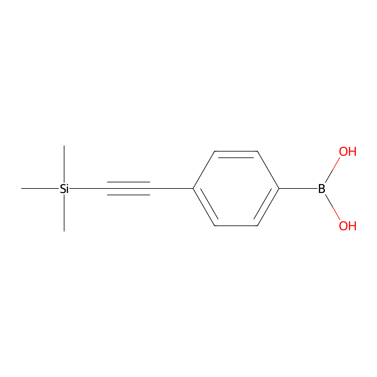 (4-((Trimethylsilyl)ethynyl)phenyl)boronic acid molecular structure, CAS 630127-51-4