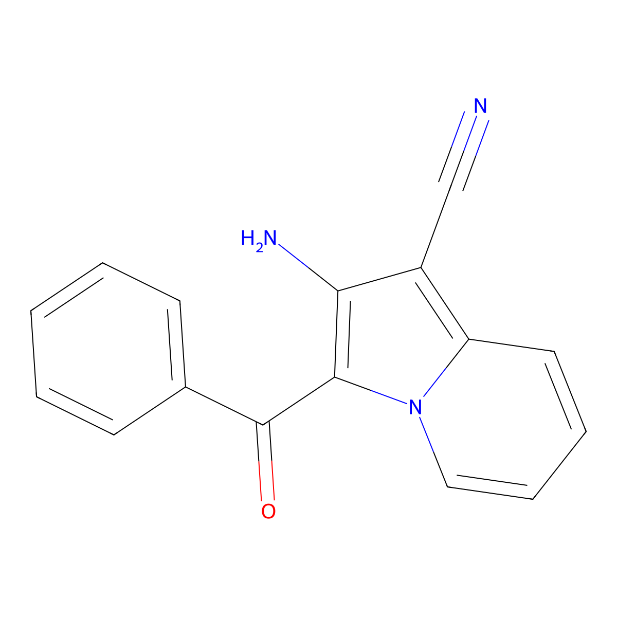 2-Amino-3-benzoylindolizine-1-carbonitrile molecular structure, CAS 63014-77-7