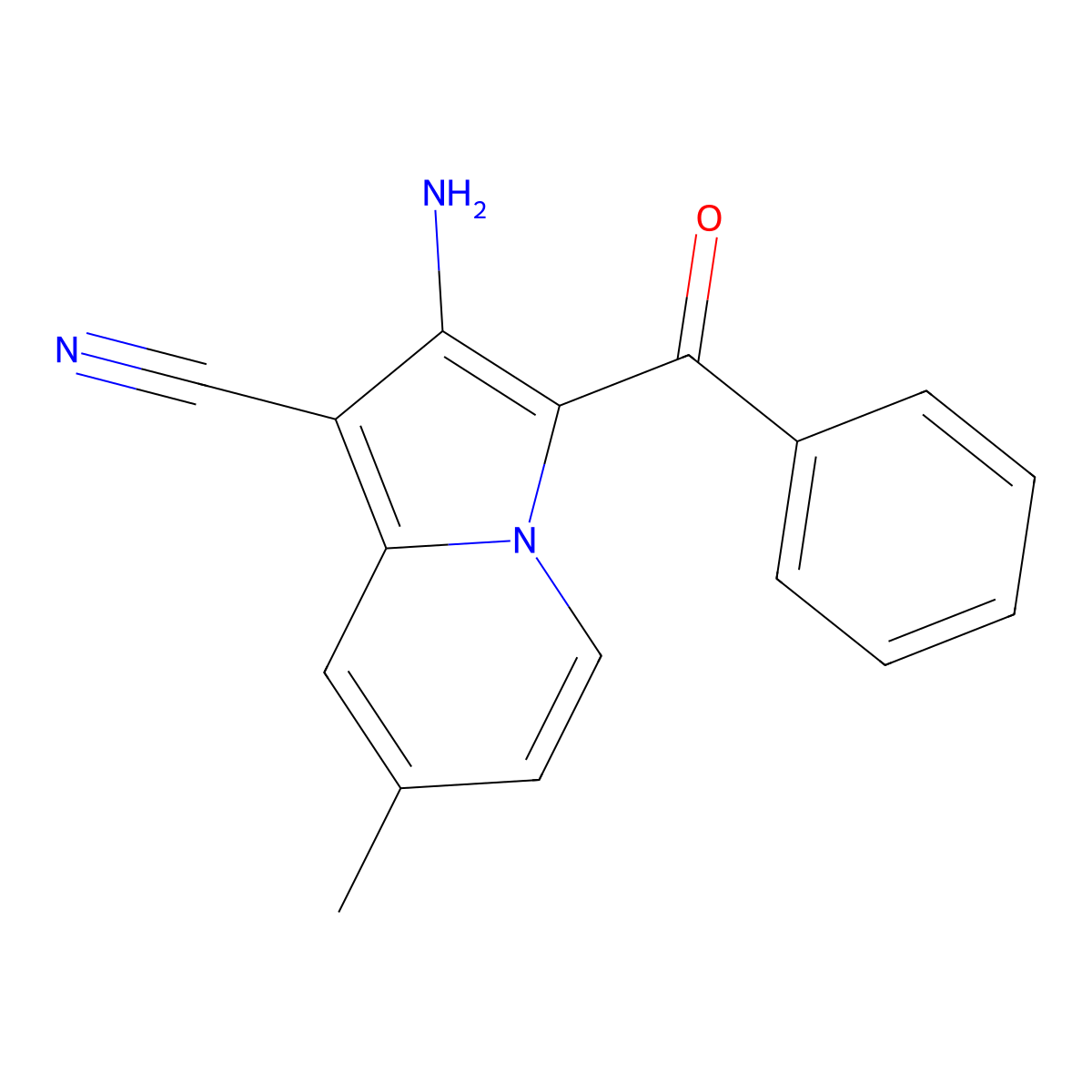 2-Amino-3-benzoyl-7-methylindolizine-1-carbonitrile molecular structure, CAS 63014-78-8