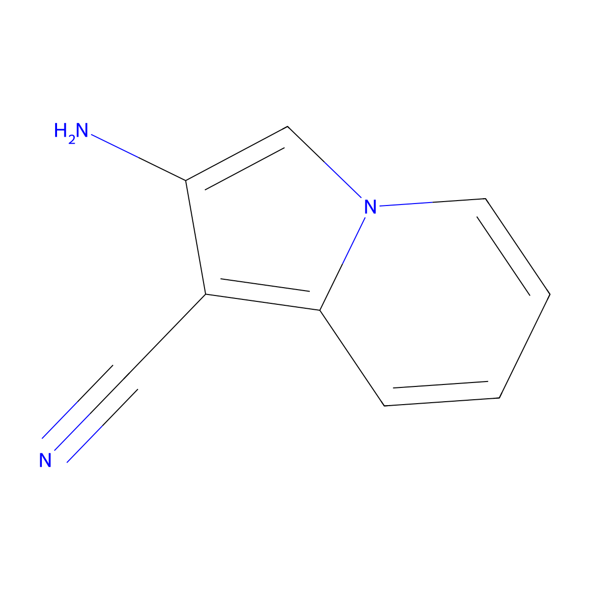 2-Aminoindolizine-1-carbonitrile molecular structure, CAS 63014-89-1