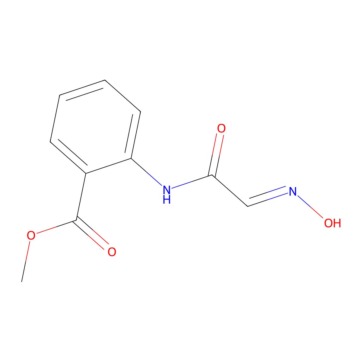 methyl 2-{[(2E)-2-(hydroxyimino)ethanoyl]amino}benzoate molecular structure, CAS 63016-87-5