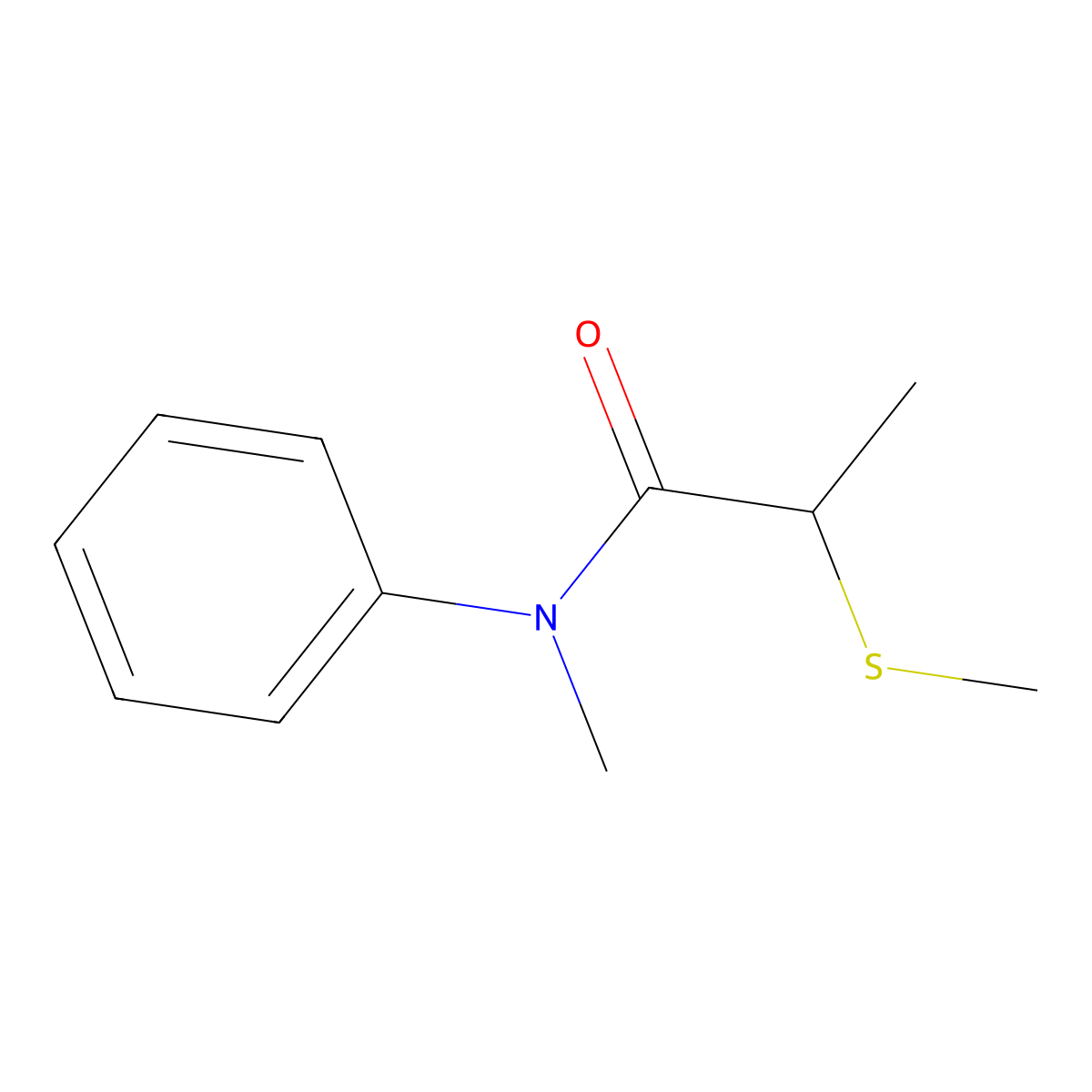 N-Methyl-2-(methylsulfanyl)-N-phenylpropanamide molecular structure, CAS 63017-98-1