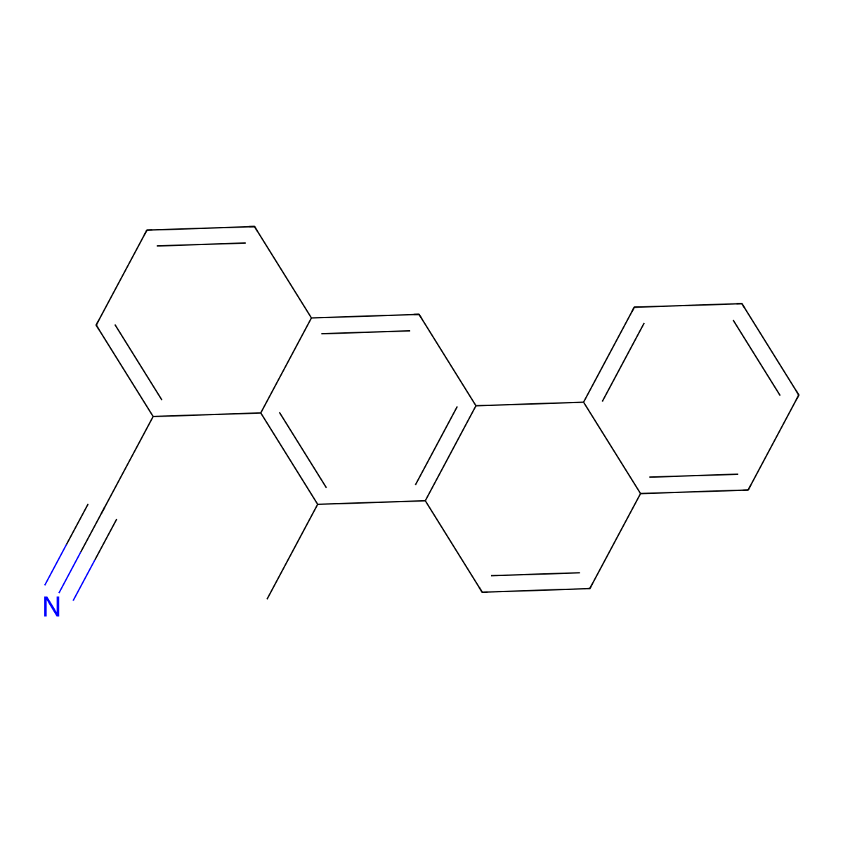 BENZ(a)ANTHRACENE-8-CARBONITRILE, 7-METHYL- molecular structure, CAS 63018-70-2