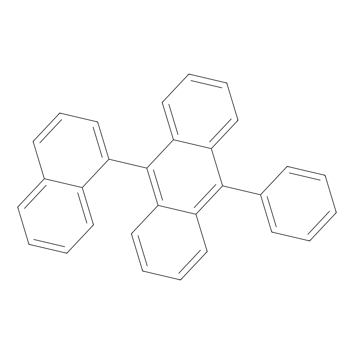 9-Naphthalen-1-YL-10-phenyl-anthracene molecular structure, CAS 63018-93-9