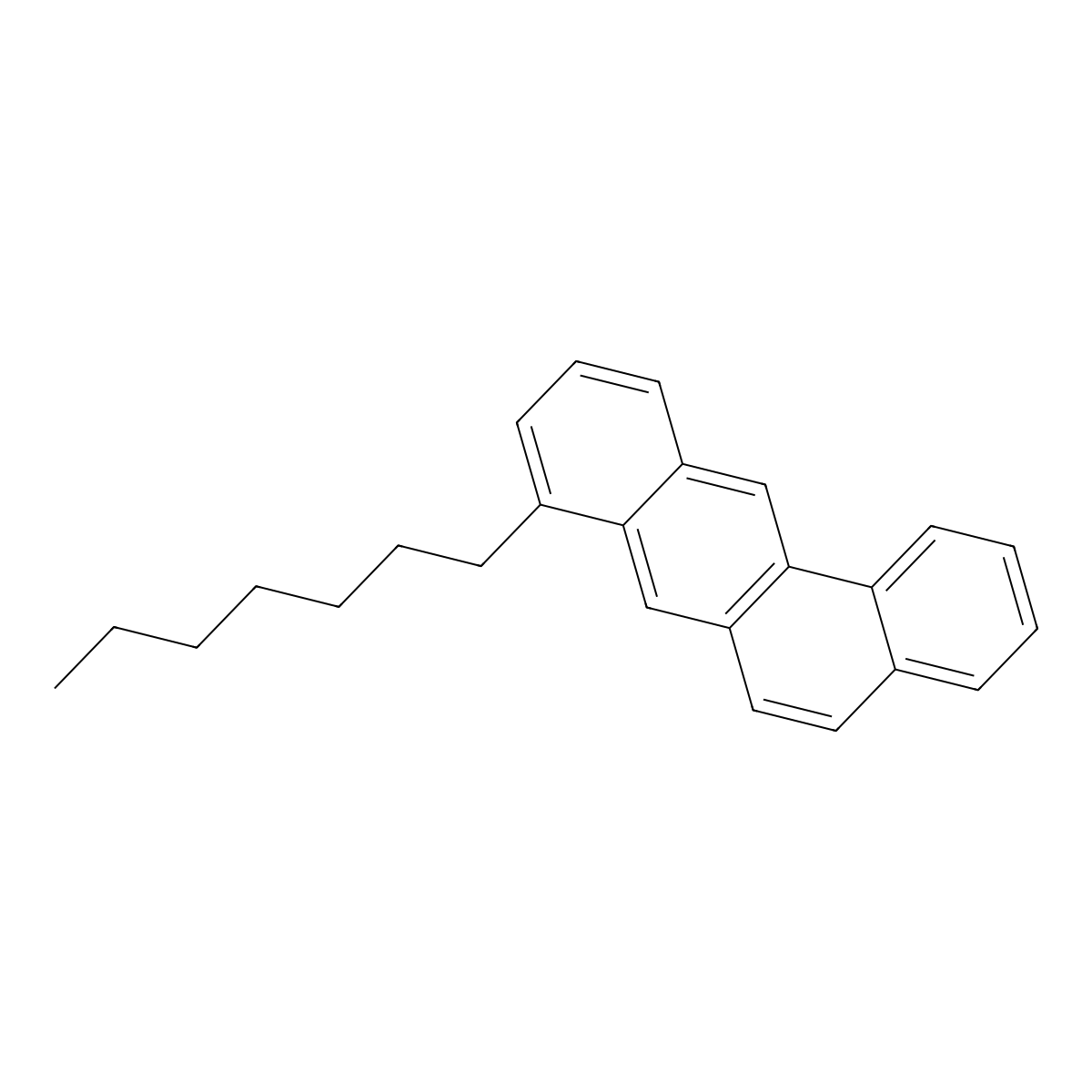 BENZ(a)ANTHRACENE, 8-HEPTYL- molecular structure, CAS 63019-32-9