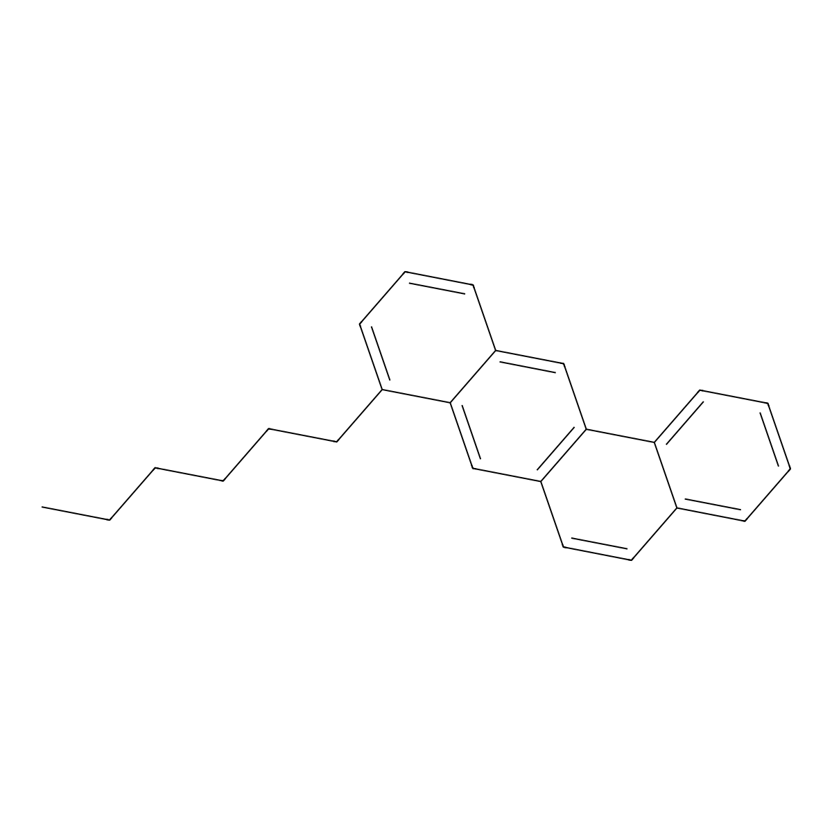 BENZ(a)ANTHRACENE, 8-HEXYL- molecular structure, CAS 63019-34-1