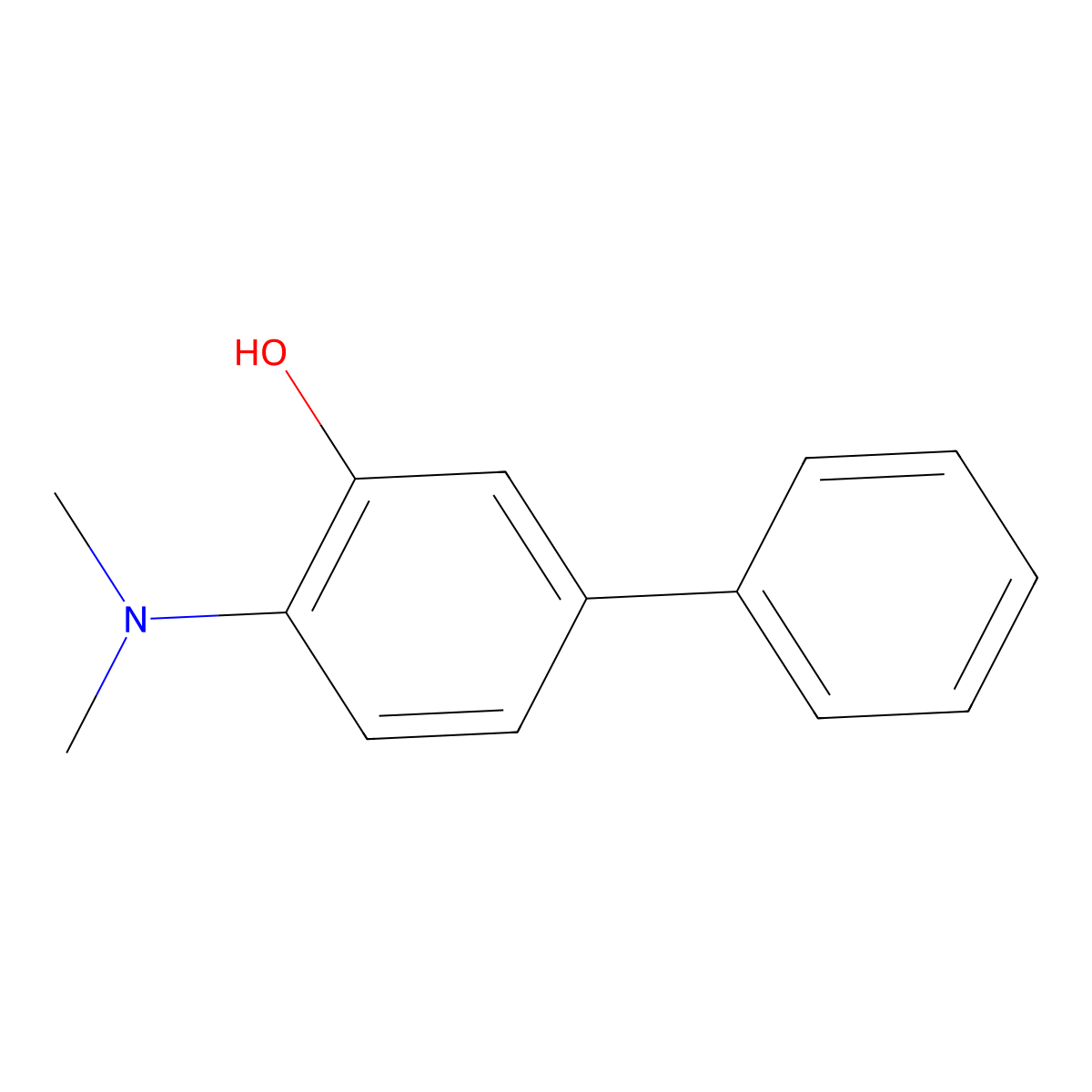 3-Biphenylol, 4-(dimethylamino)- molecular structure, CAS 63019-93-2