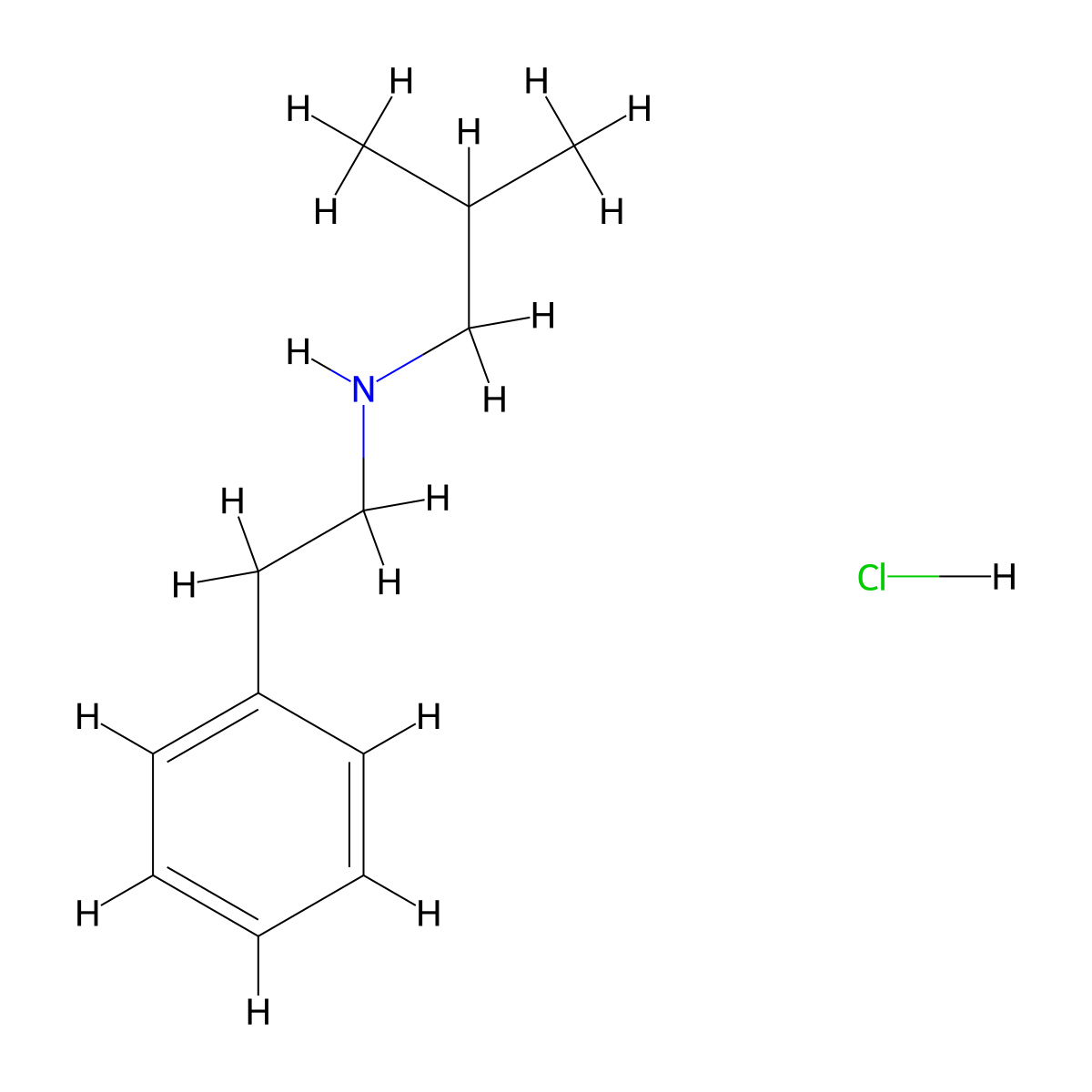 N-Isobutyl-N-(2-phenylethyl)amine hydrochloride molecular structure, CAS 6302-24-5