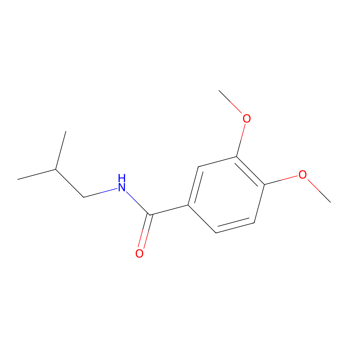 3,4-Dimethoxy-n-(2-methylpropyl)benzamide molecular structure, CAS 6302-41-6