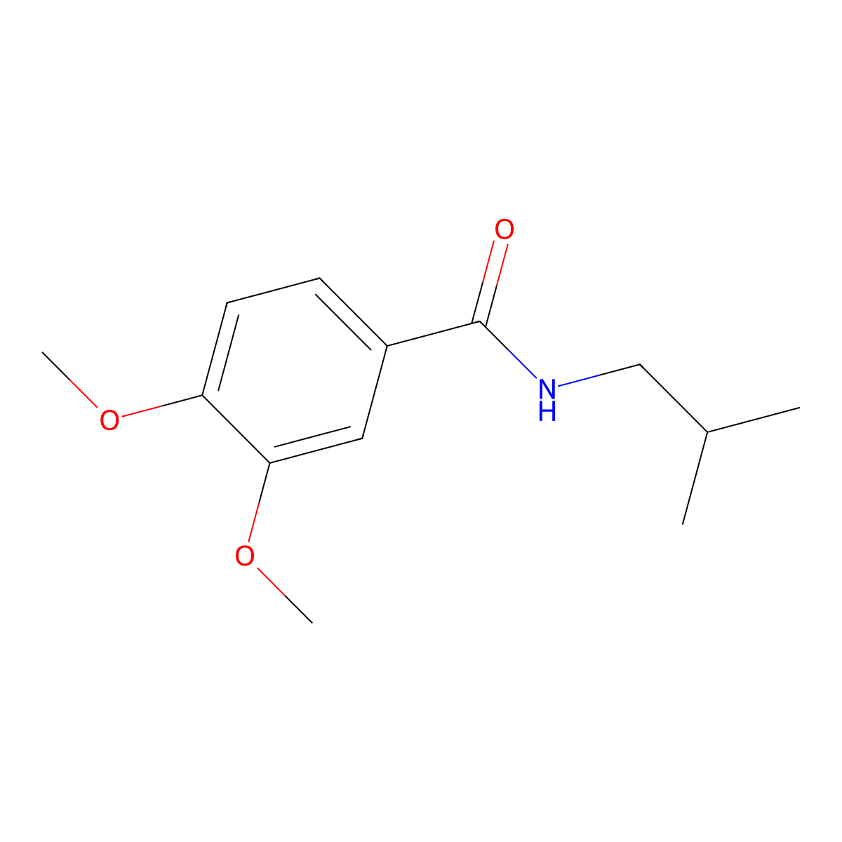 3,4-Dimethoxy-n-(2-methylpropyl)benzamide molecular structure, CAS 6302-41-6