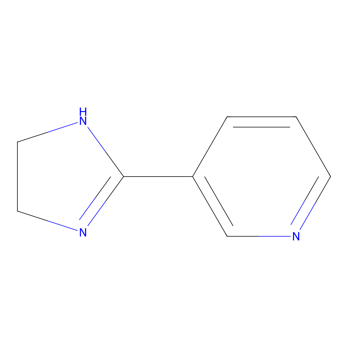 3-(4,5-dihydro-1H-imidazol-2-yl)pyridine molecular structure, CAS 6302-53-0