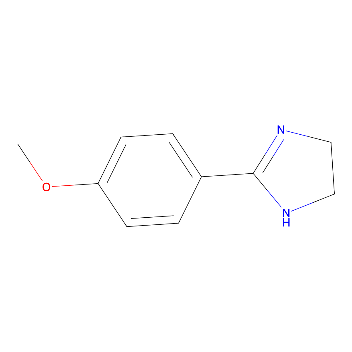 2-(4-methoxyphenyl)-4,5-dihydro-1H-imidazole molecular structure, CAS 6302-84-7