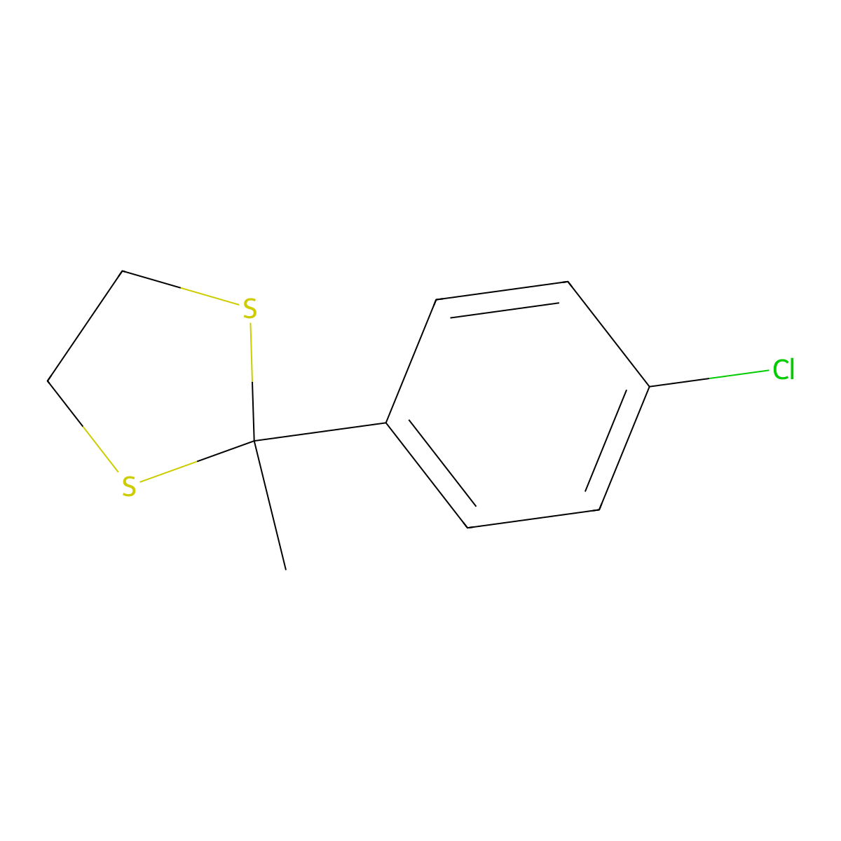 2-(4'-Chlorophenyl)-2-methyl-1,3-dithiolane molecular structure, CAS 6302-91-6