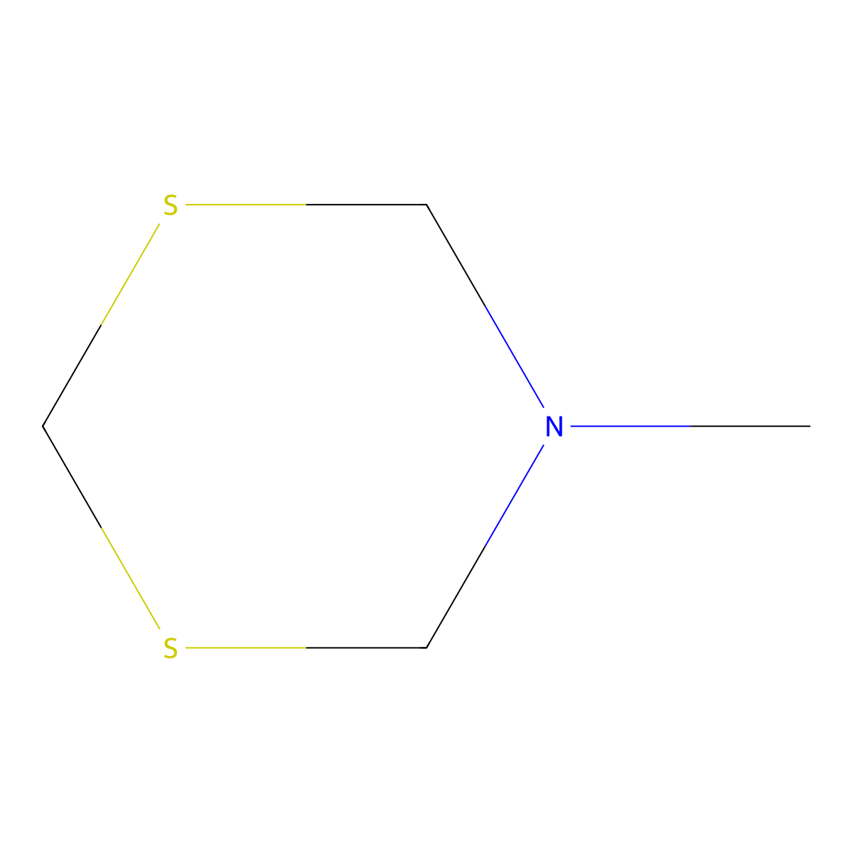 dihydro-5-methyl-4H-1,3,5-dithiazine molecular structure, CAS 6302-94-9