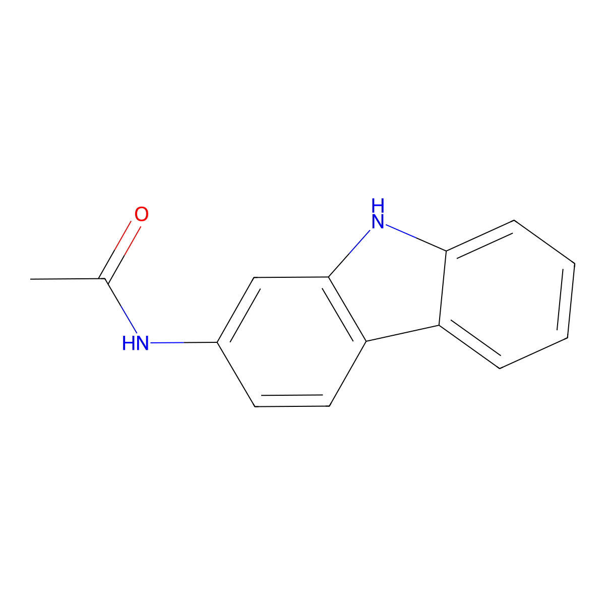 2-Acetylaminocarbazole molecular structure, CAS 63020-20-2