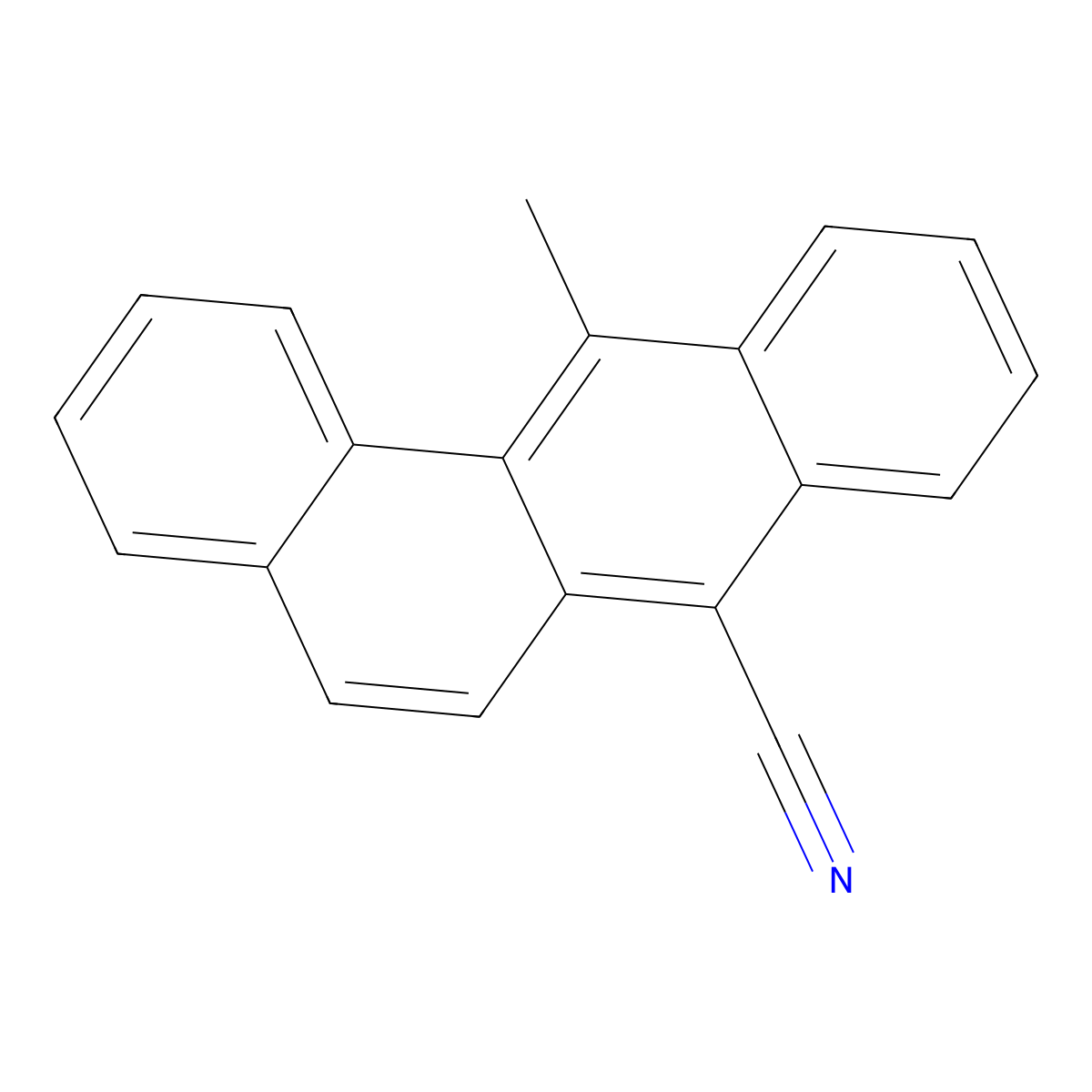 BENZ(a)ANTHRACENE, 7-CYANO-12-METHYL- molecular structure, CAS 63020-25-7