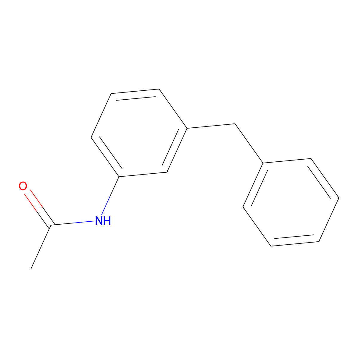 N-(3-benzylphenyl)acetamide molecular structure, CAS 63021-27-2