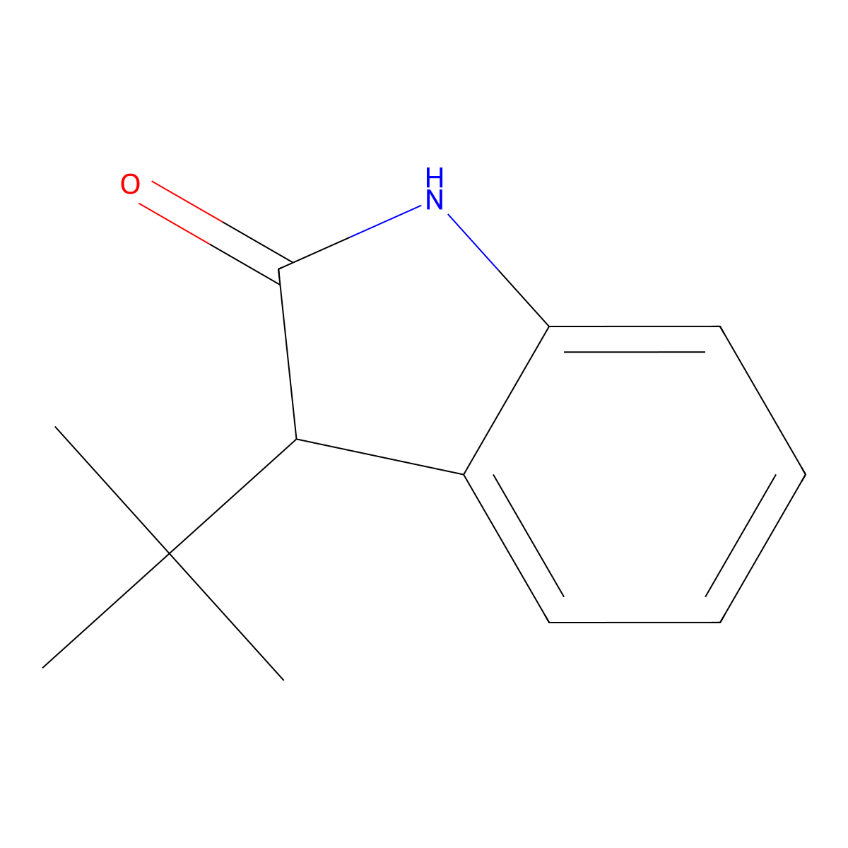 3-tert-butyl-2,3-dihydro-1H-indol-2-one molecular structure, CAS 63023-68-7